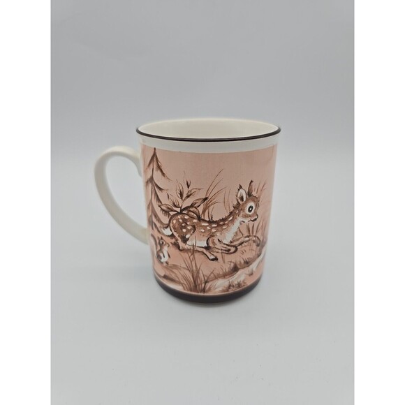 Fawns & Squirrel by Artist Vivienne De Muth Vintage Coffee Mug CCCC England NICE - Picture 3 of 12
